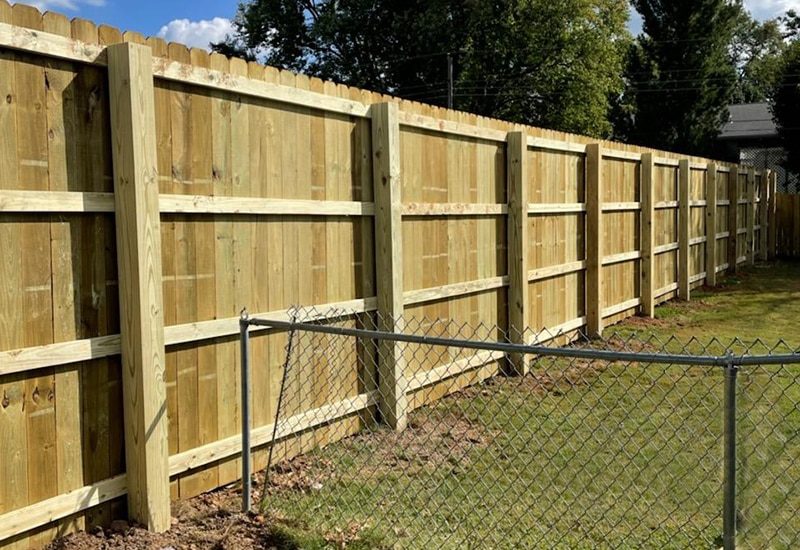 Wood Privacy Fence After