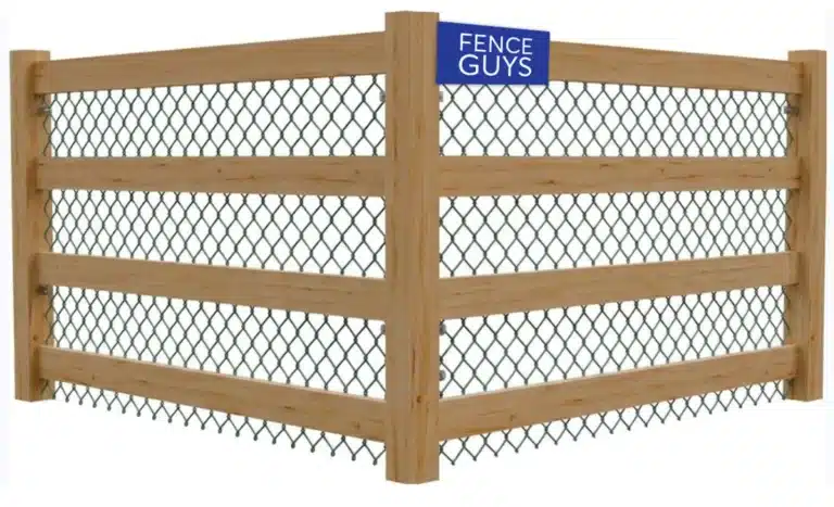 4 Rail Farm Fence With Chain Link