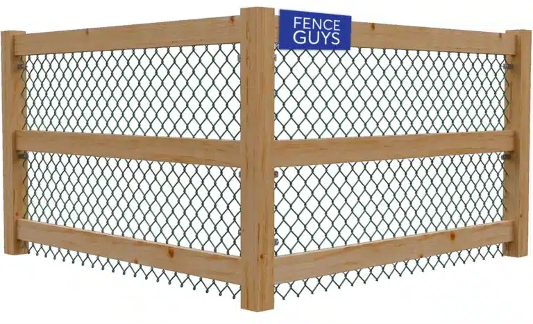 3 Rail Farm Fence With Chain Link